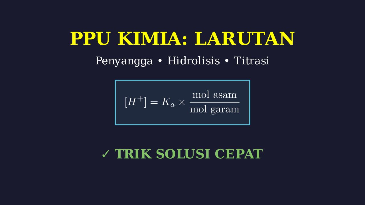 Larutan Penyangga, Hidrolisis, Titrasi & Kelarutan