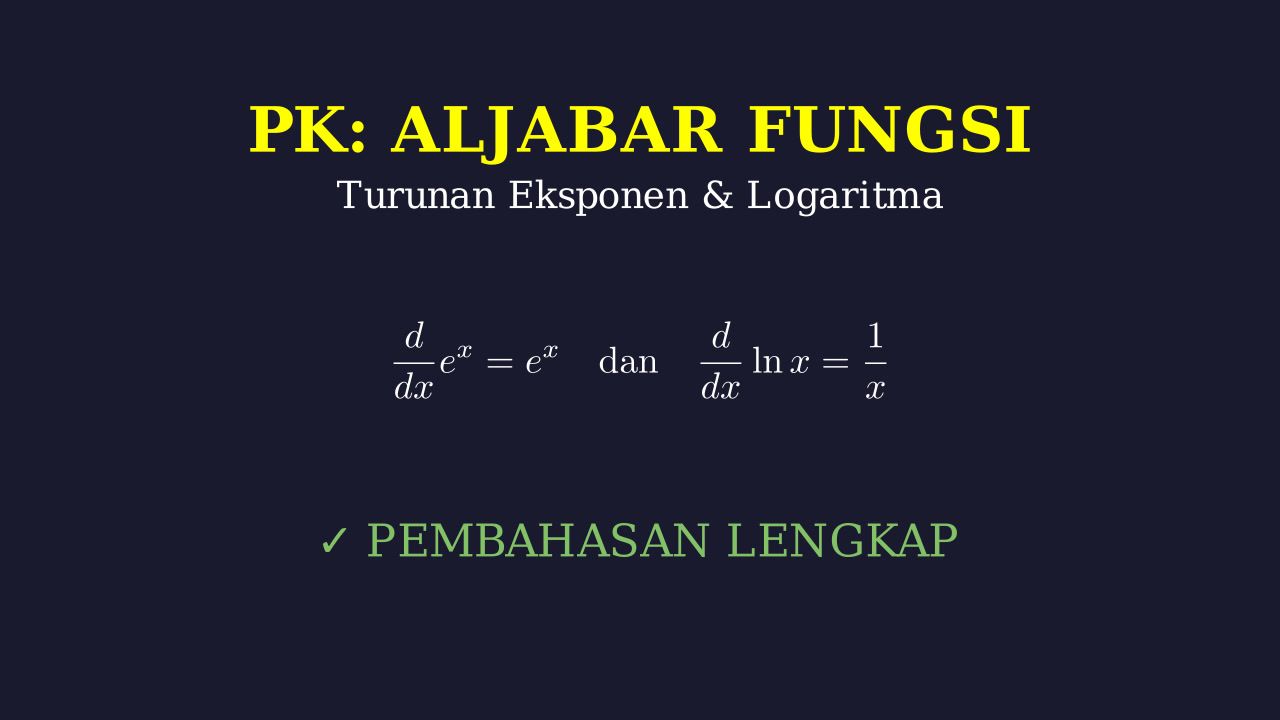Turunan Eksponensial, Logaritma, dan Tingkat Tinggi