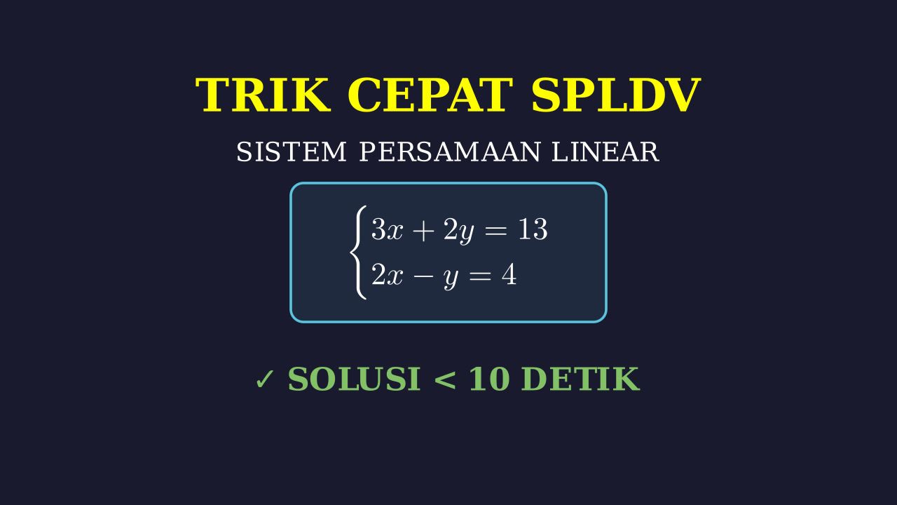 Trik Cepat Menyelesaikan SPLDV
