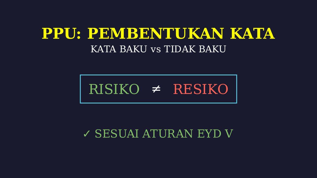 Kata Baku dan Tidak Baku: Morfologi