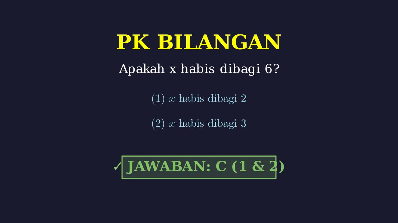 Kecukupan Data: Bilangan Habis Dibagi 6