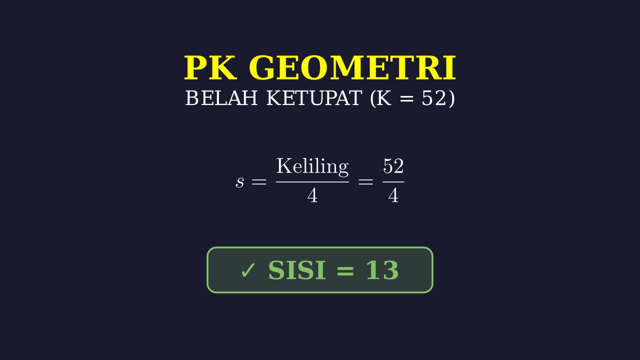 Menghitung Panjang Sisi Belah Ketupat