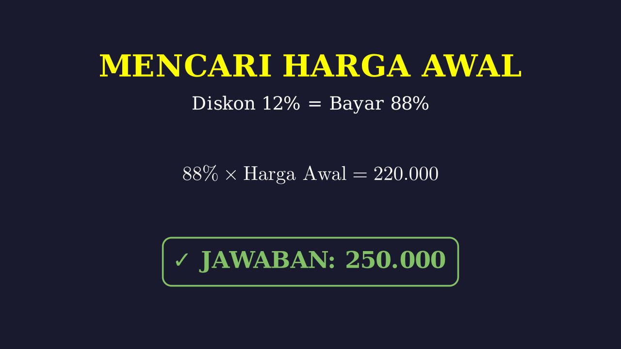Mencari Harga Sebelum Diskon