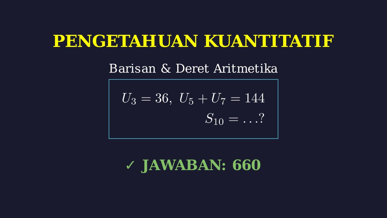 Menghitung Jumlah Suku Deret Aritmetika