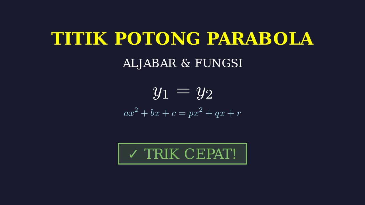 Titik Potong Dua Parabola
