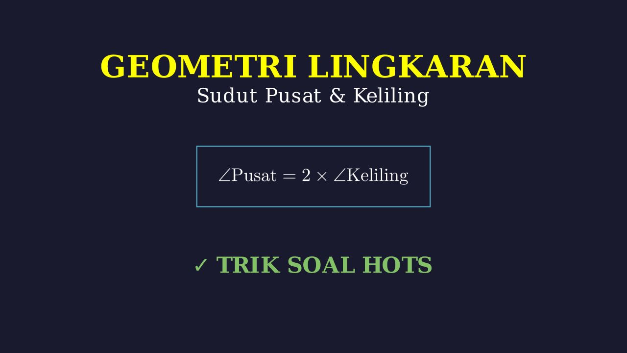 Sudut Pusat & Keliling Lingkaran: Soal Sulit