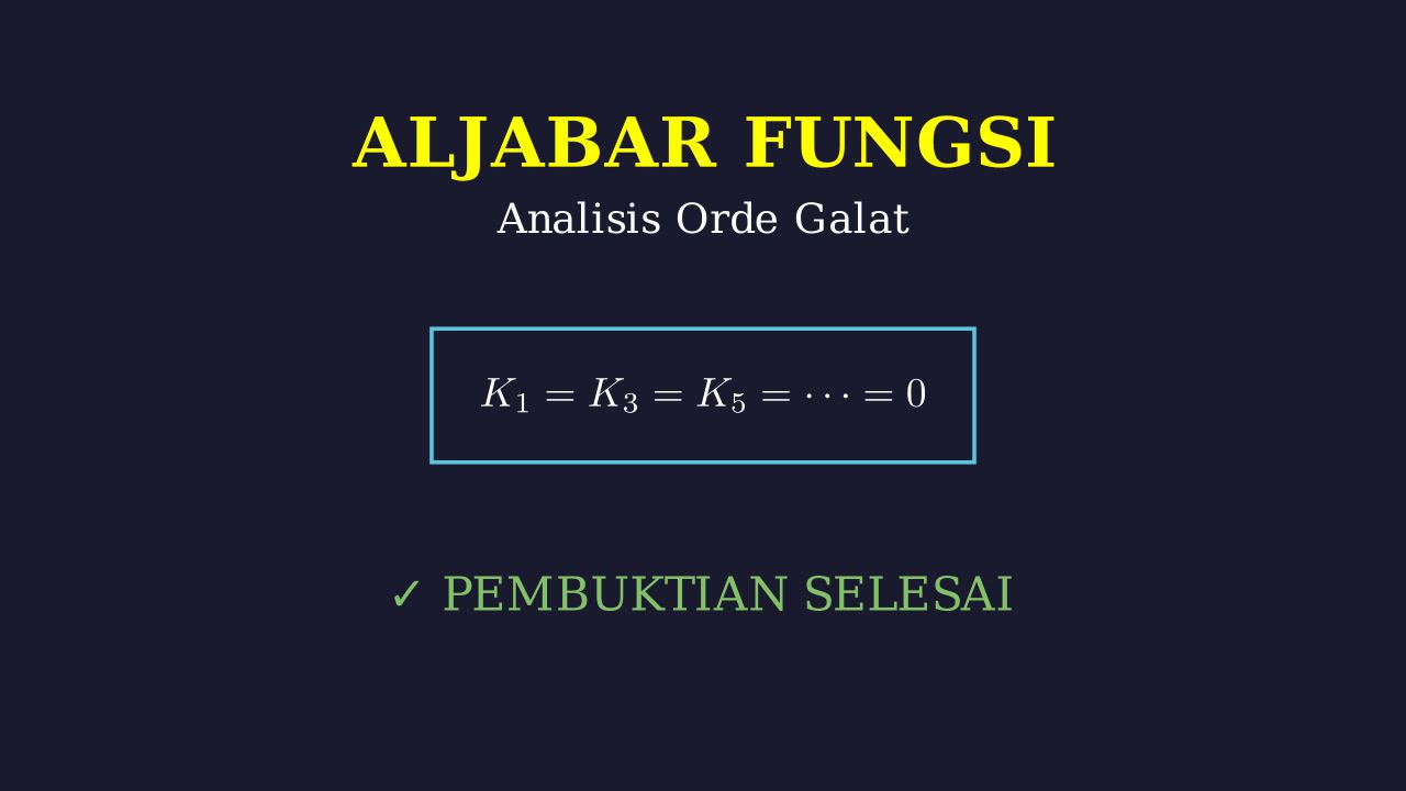 Ekspansi Galat: Membuktikan Koefisien Ganjil Nol