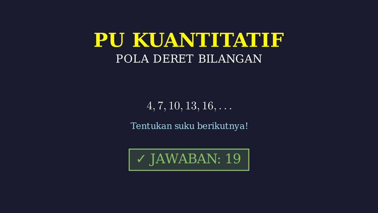 Pola Deret Angka