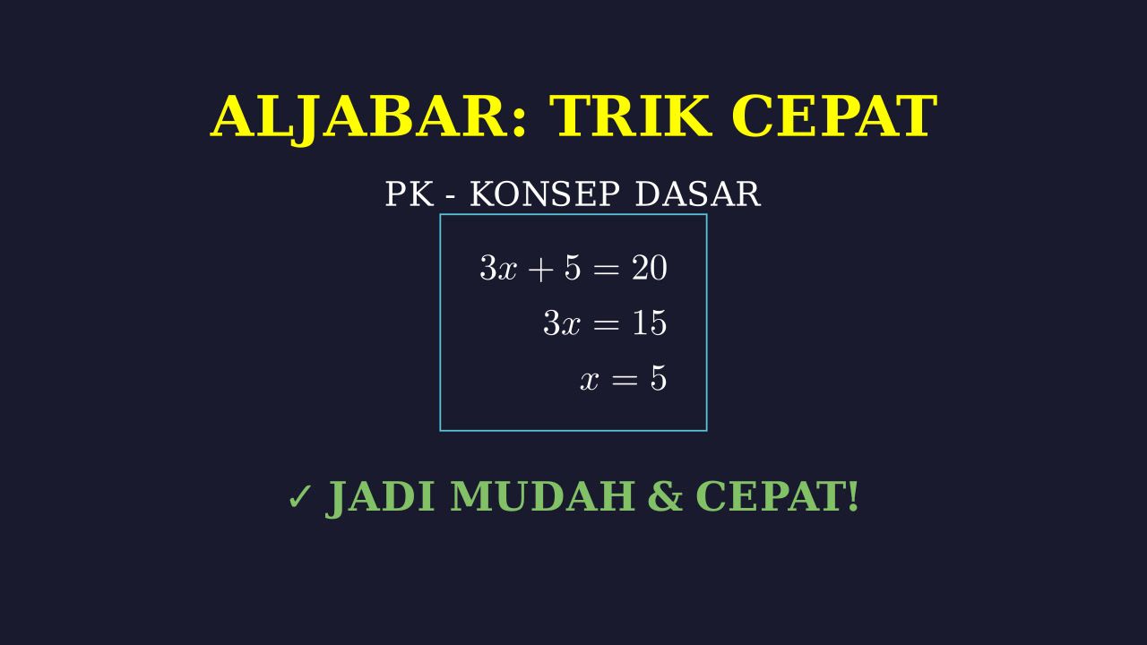 Aljabar: Konsep Dasar & Trik Hitung Cepat