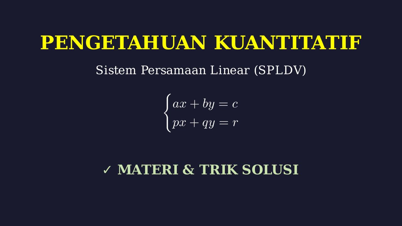Memahami Konsep SPLDV