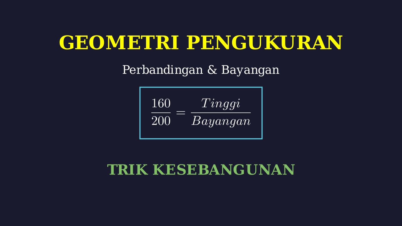 Kesebangunan: Menghitung Tinggi Lewat Bayangan