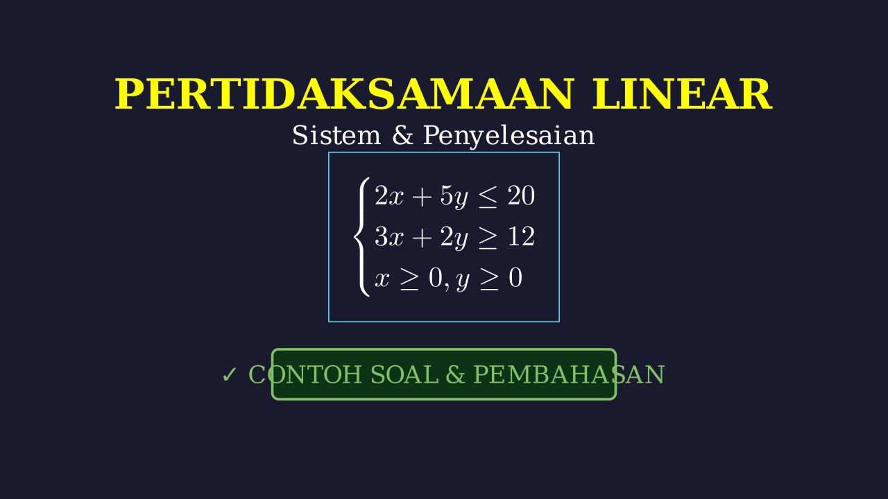 Sistem Pertidaksamaan Linear: Contoh & Pembahasan