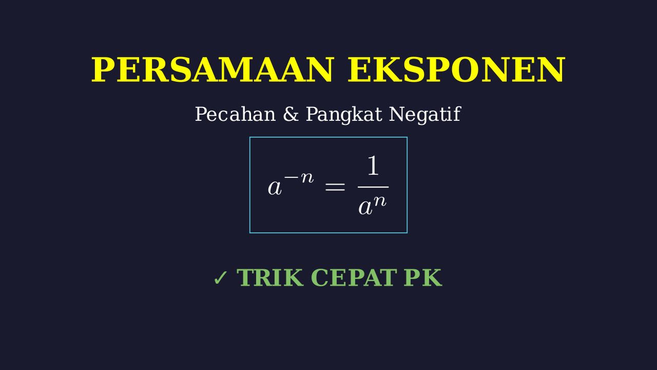 Persamaan Eksponen: Pecahan dan Pangkat Negatif