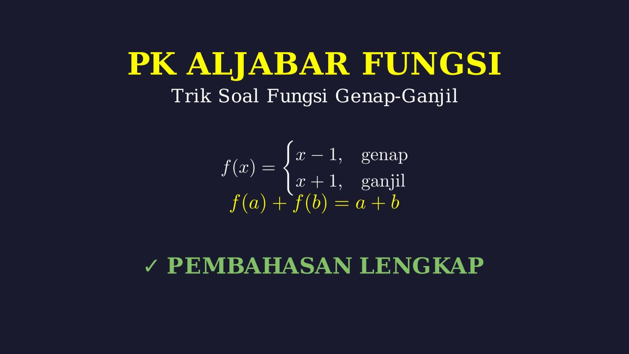 Fungsi Bilangan: Ganjil dan Genap