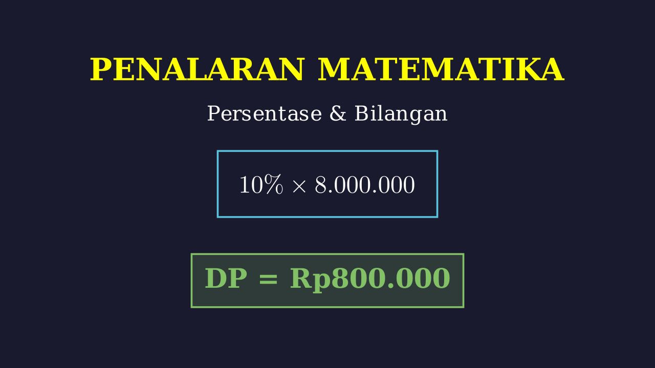 Menghitung Uang Muka (DP) Laptop