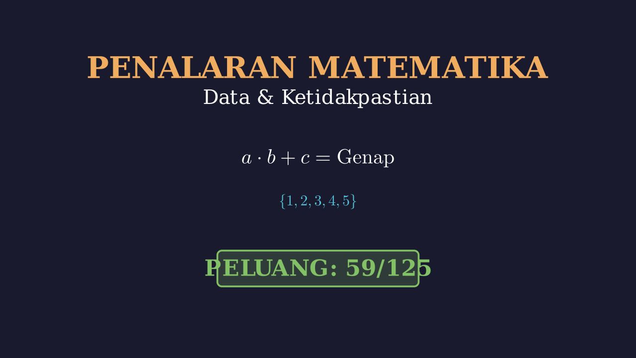 Peluang Operasi a.b + c Bernilai Genap