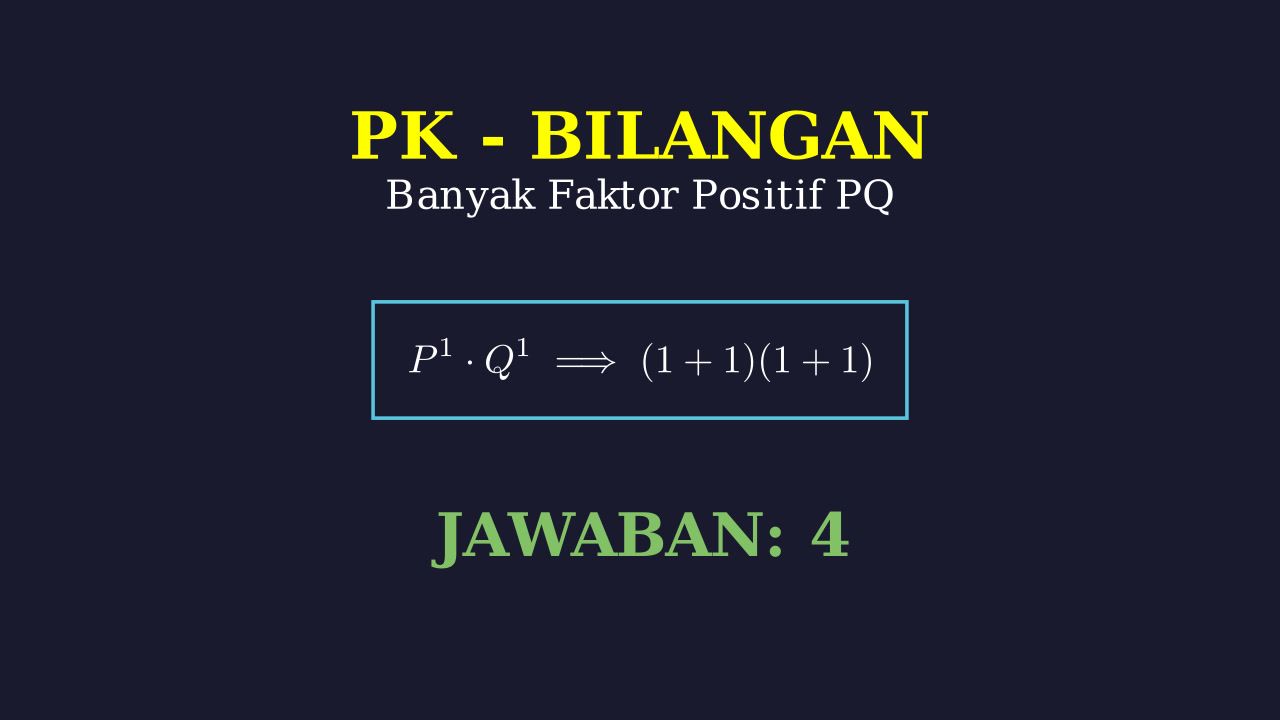 Banyak Faktor dari Hasil Kali Bilangan Prima