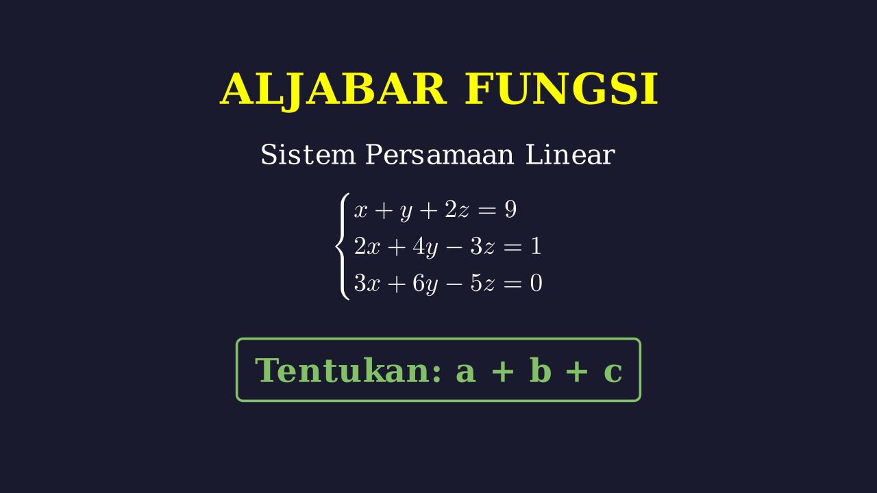 SPLTV: Mencari Nilai a + b + c