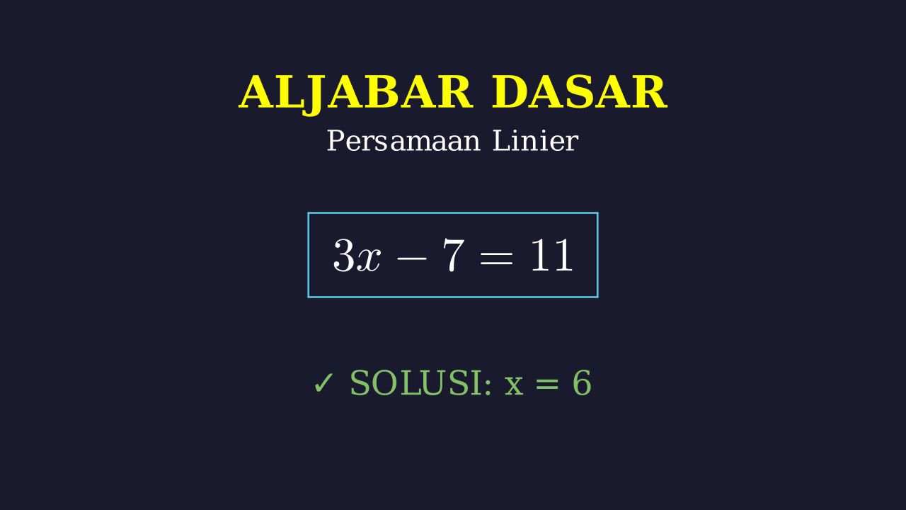 Persamaan Linear Satu Variabel