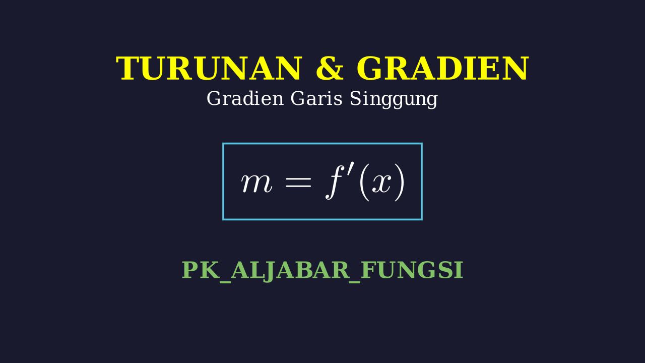 Turunan: Gradien Garis Singgung