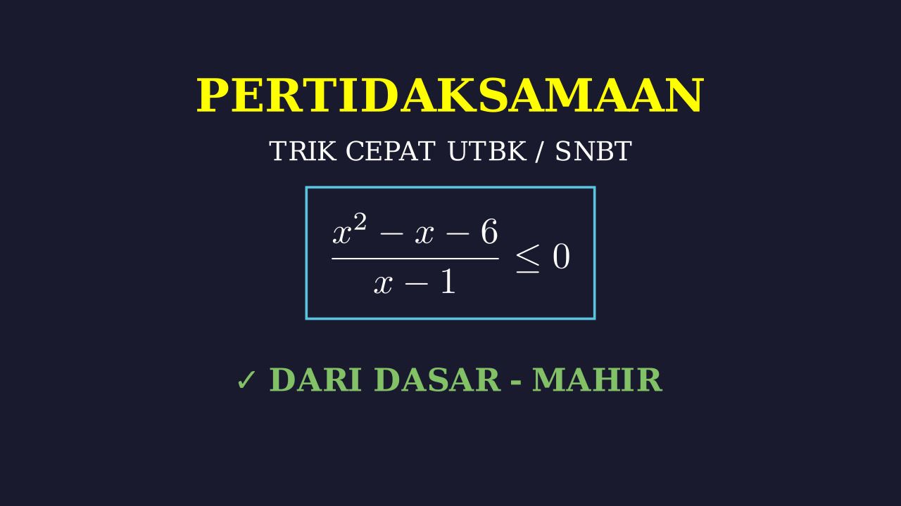 Pertidaksamaan Dasar: Konsep & Soal UTBK