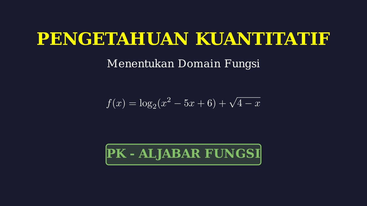 Menentukan Domain Fungsi Logaritma & Akar