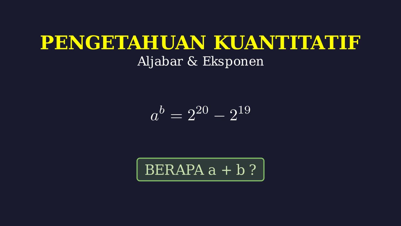 Persamaan Eksponen: Mencari Nilai a + b