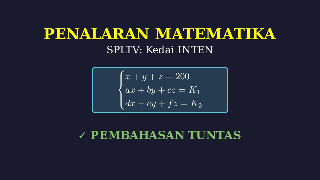SPLTV: Penyelesaian Masalah Kedai INTEN