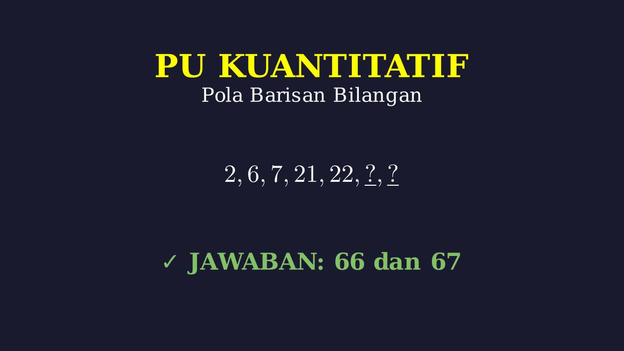 Pola Bilangan: Operasi Bergantian