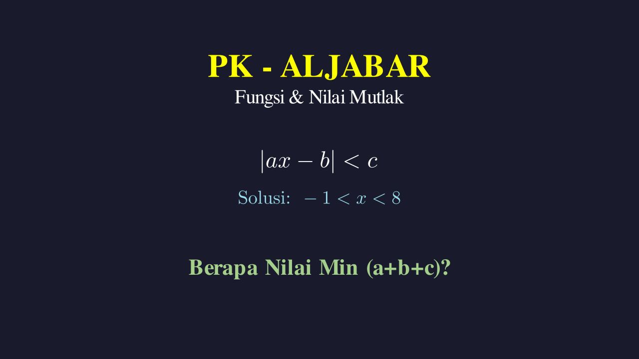 Pertidaksamaan Nilai Mutlak: Mencari Nilai Terkecil