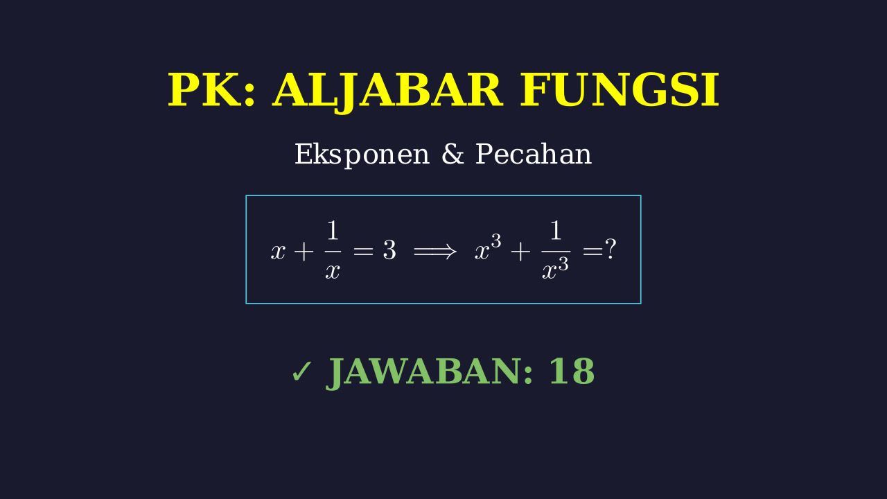 Aljabar: Menghitung Nilai x³ + 1/x³