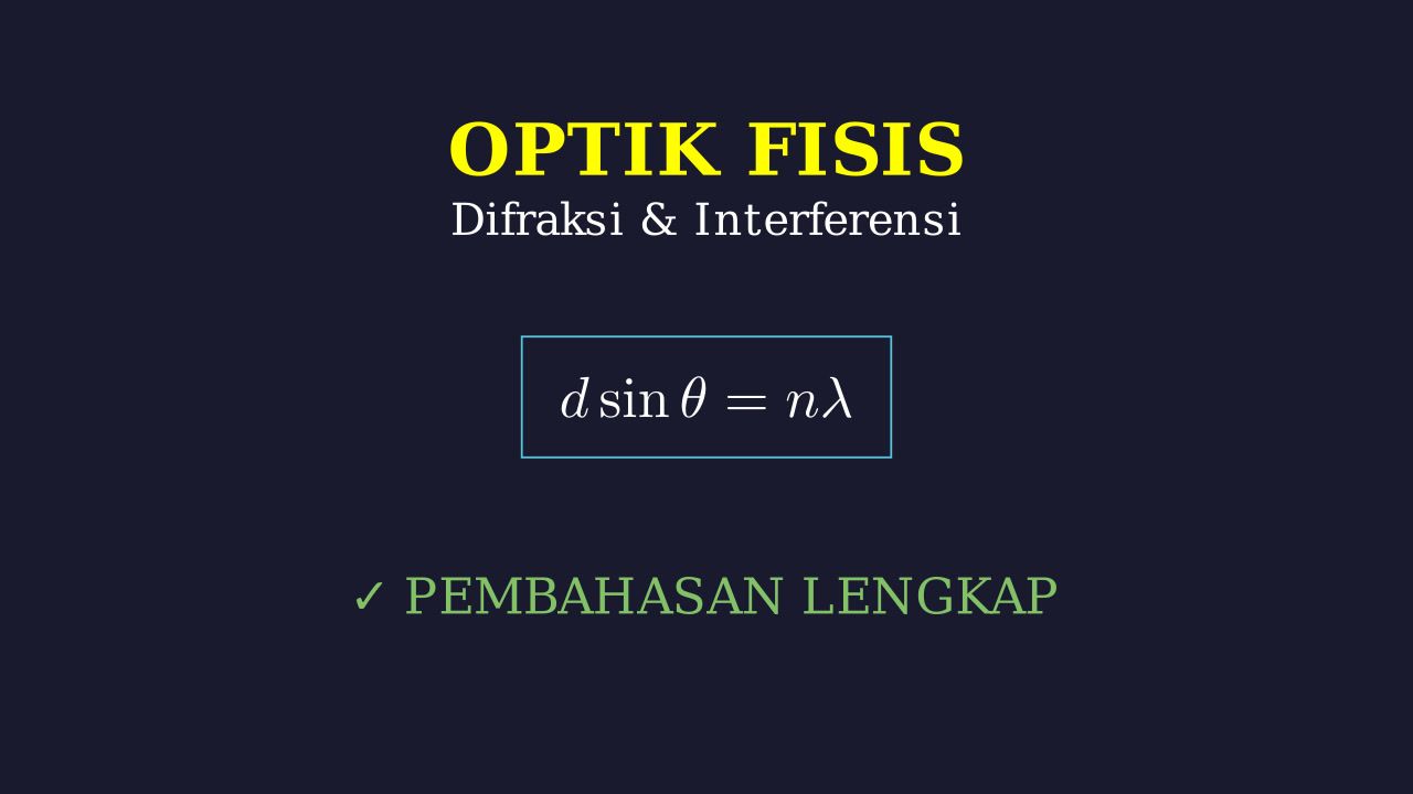 Optik Fisis: Polarisasi, Difraksi, & Interferensi
