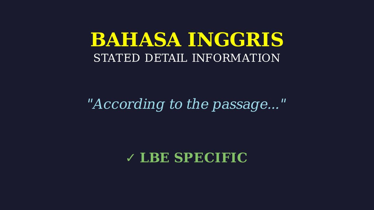 Stated Detail Information: Informasi Tersurat
