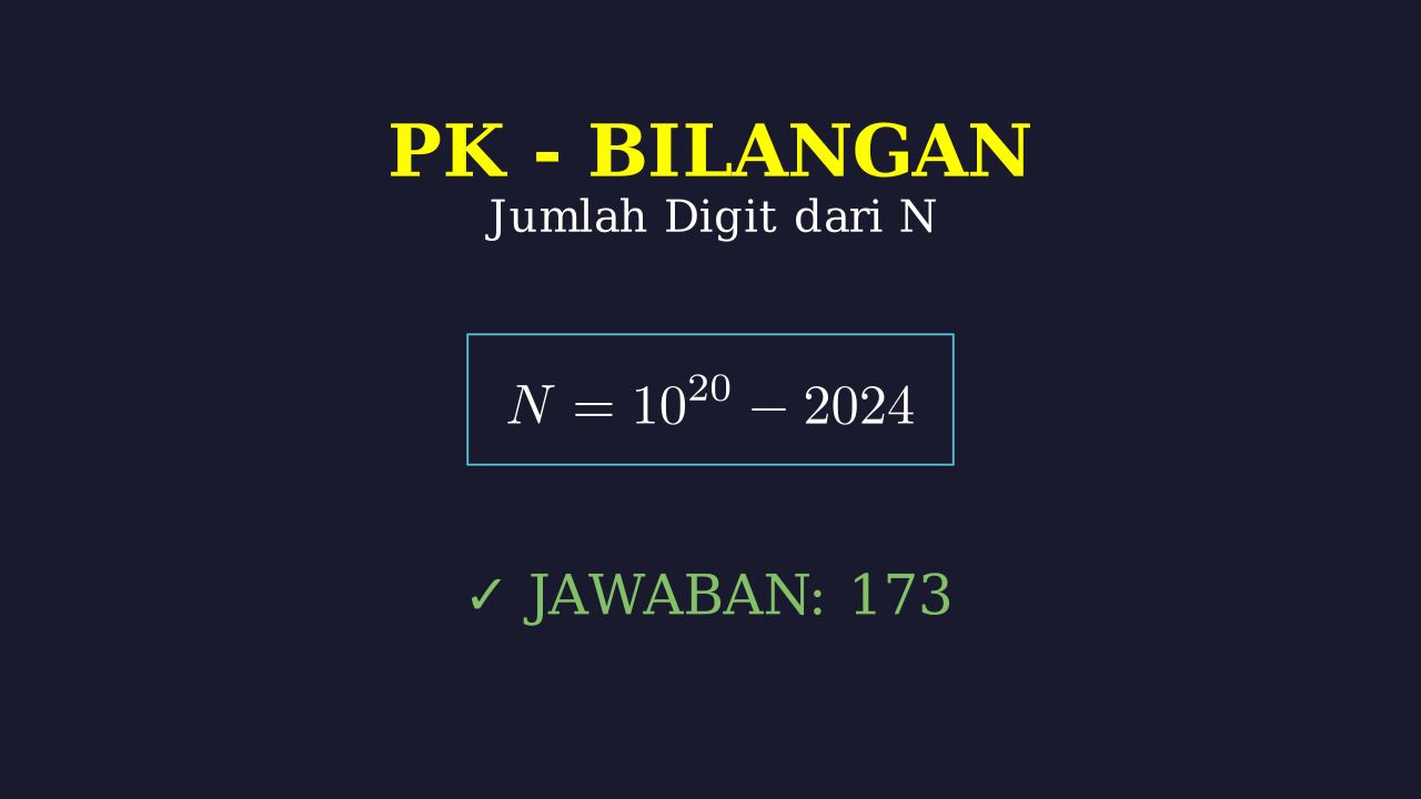 Menghitung Jumlah Digit: 10^20 - 2024