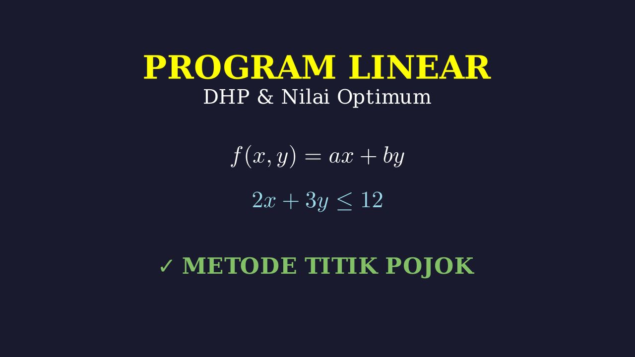 Program Linear: DHP dan Nilai Optimum