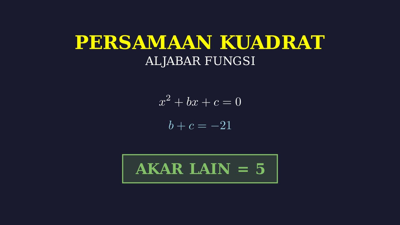 Menentukan Akar Lain Persamaan Kuadrat