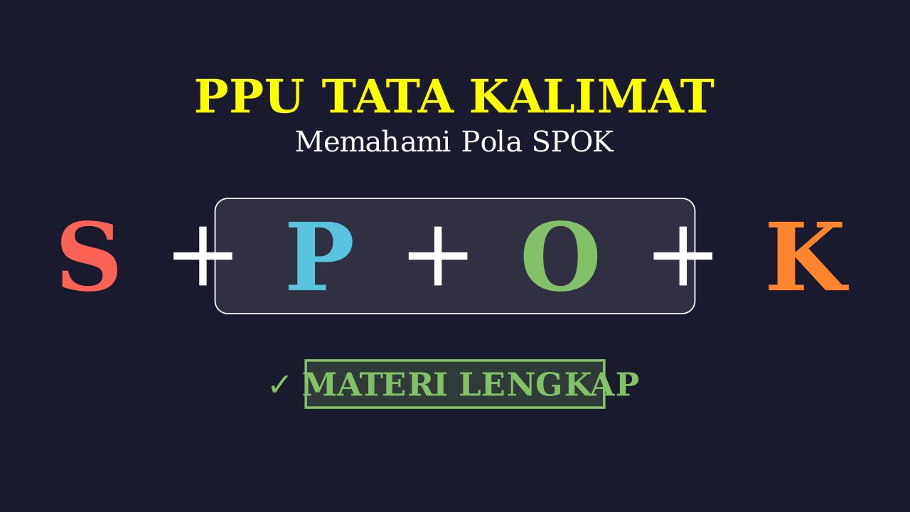 Panduan Lengkap Struktur Kalimat SPOK