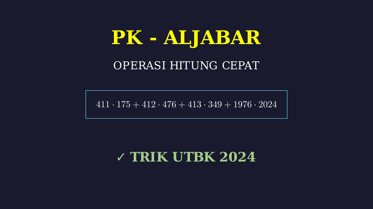 Trik Cepat Operasi Hitung Campuran