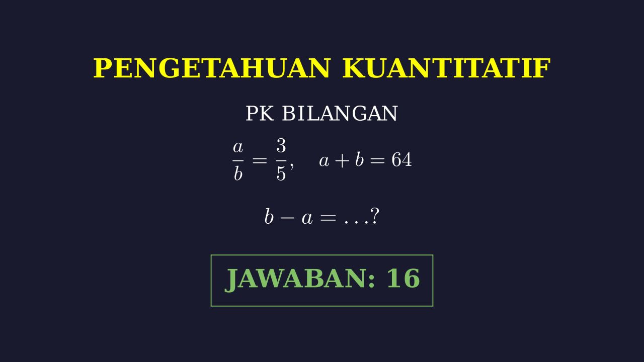 Perbandingan: Mencari Selisih Bilangan