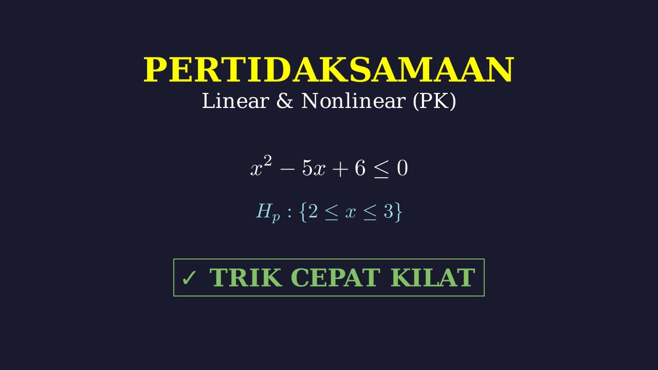Pertidaksamaan Linear & Nonlinear: Trik & Penerapan