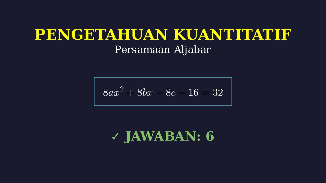 Menyelesaikan Persamaan Aljabar