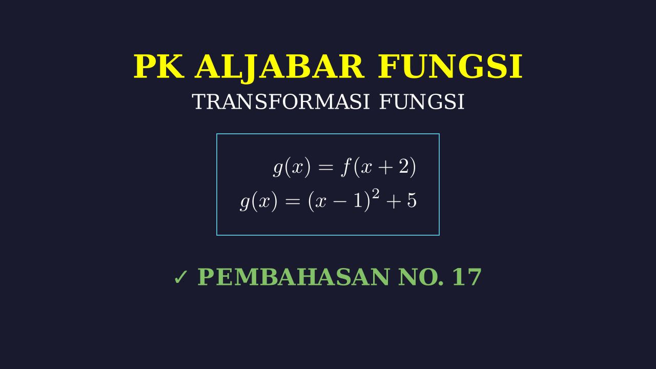 Transformasi Fungsi: Pergeseran Grafik