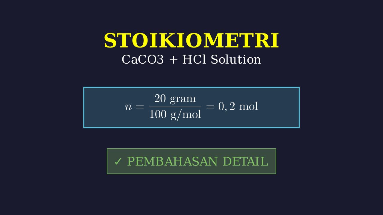 Stoikiometri: Penyelesaian Soal CaCO3 dan HCl