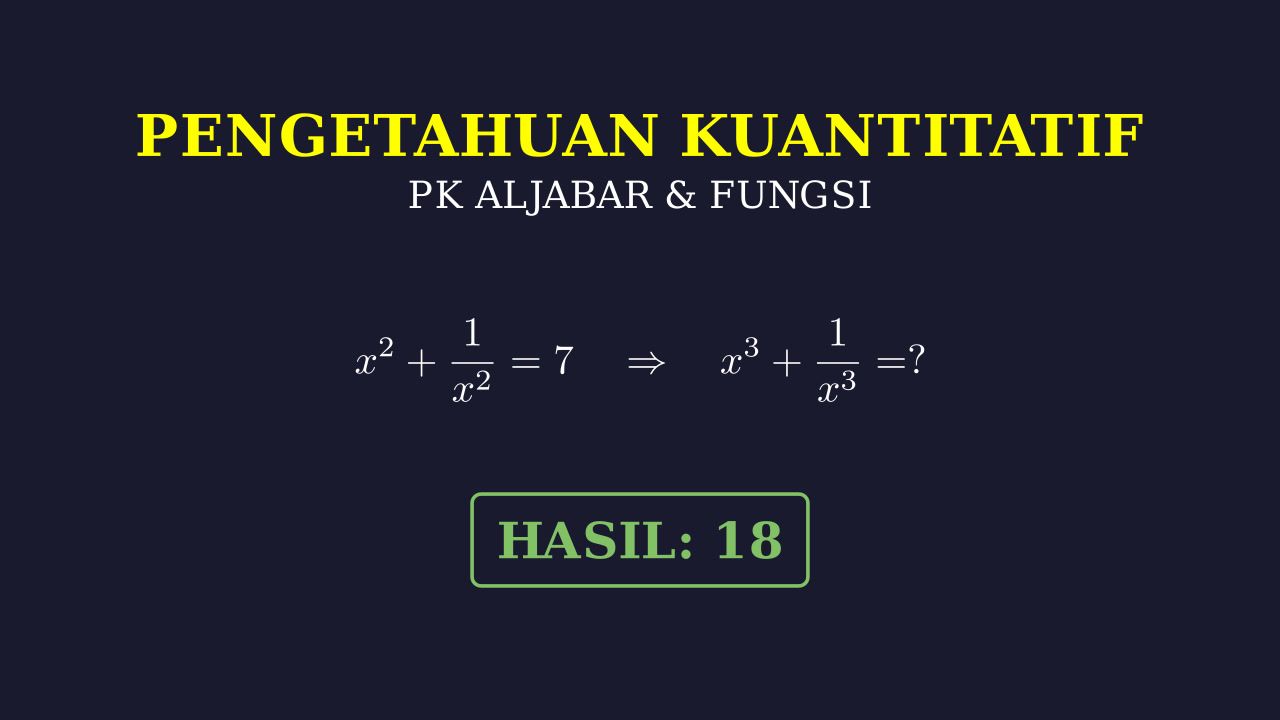 Aljabar: Menghitung Nilai x³ + 1/x³