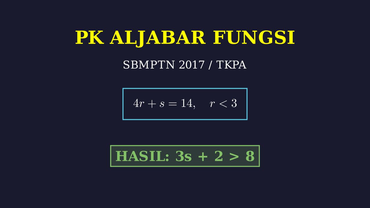 Menyelesaikan Soal Aljabar Pertidaksamaan