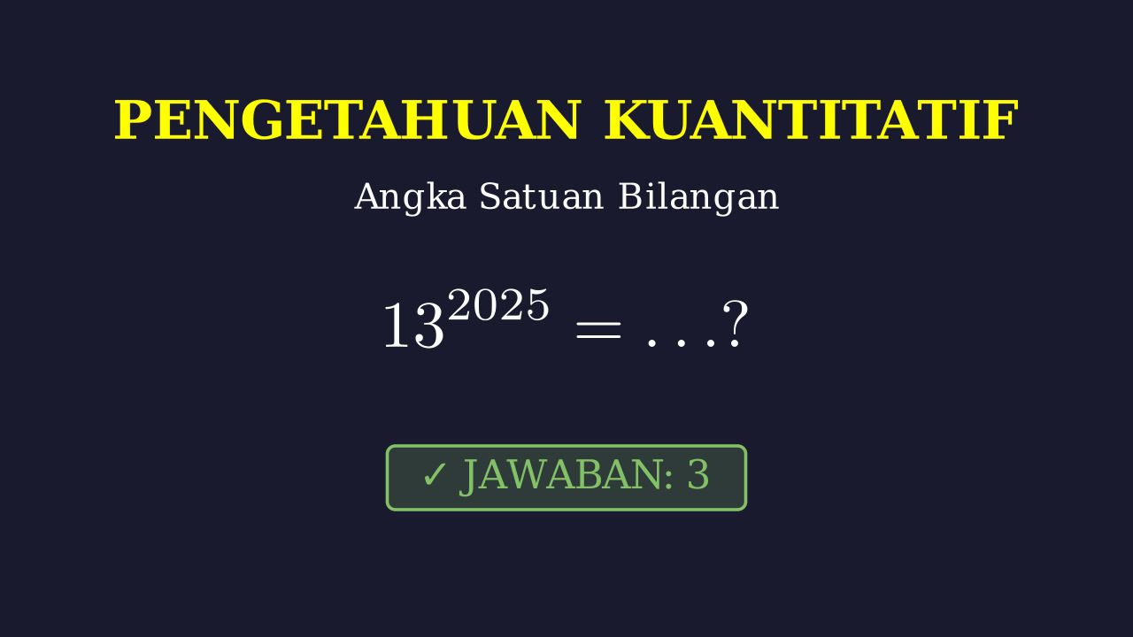 Trik Cepat Angka Satuan 13^2025