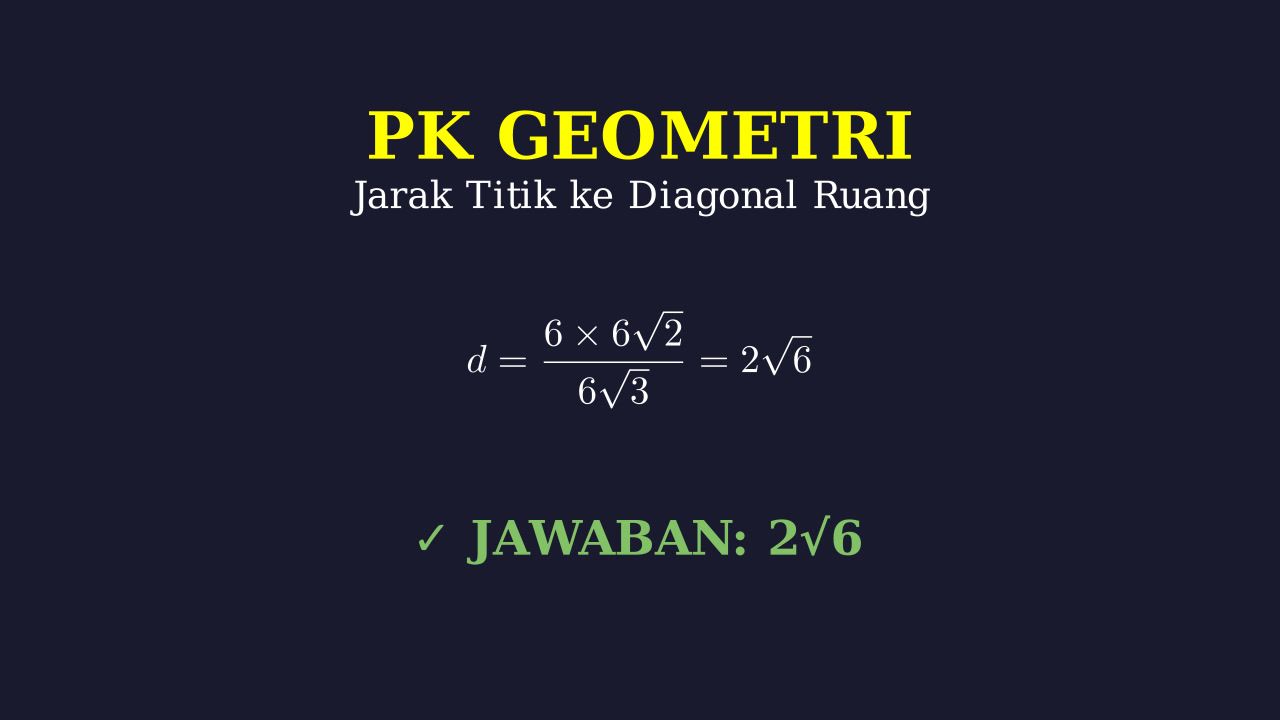 Jarak Titik ke Garis pada Kubus