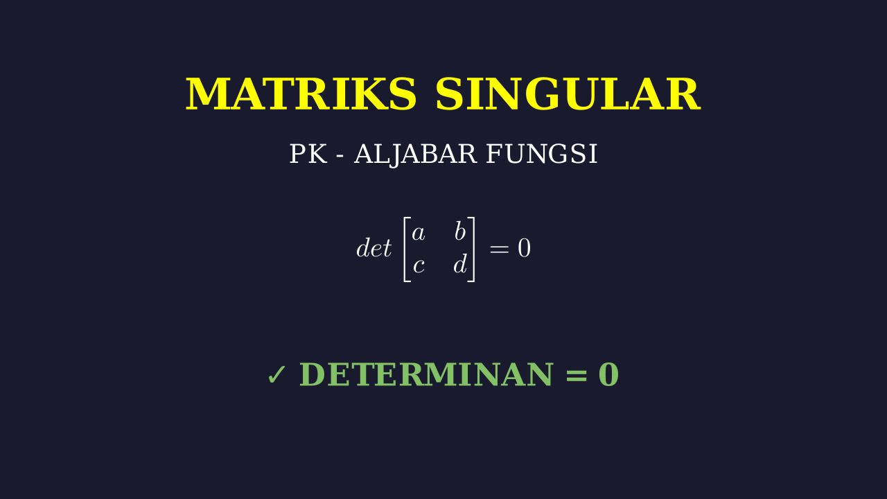 Matriks Singular: Konsep Dan Ciri Utama