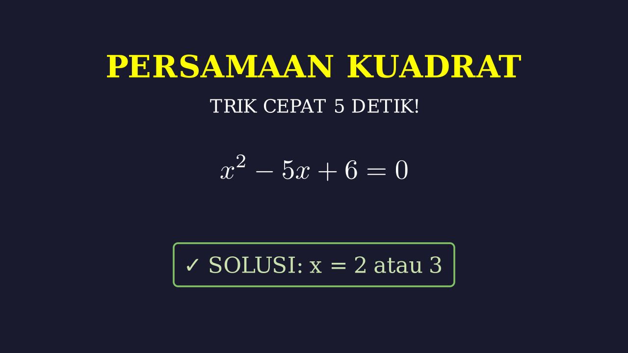 Cara Cepat Persamaan Kuadrat