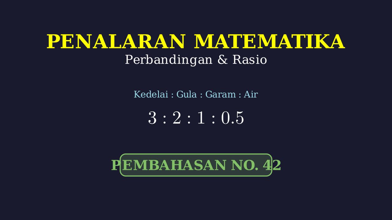 Perbandingan Bahan Pembuatan Kecap